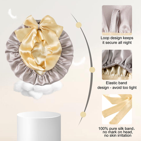 100% Double Layered Silk Sleep Cap